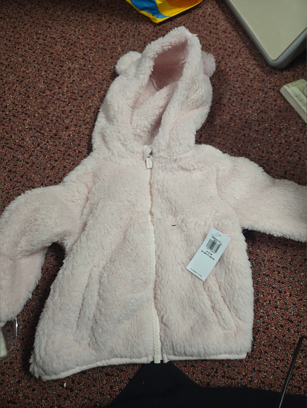 Cozy Baby Pink Plush Hooded Jacket with Bear Ears